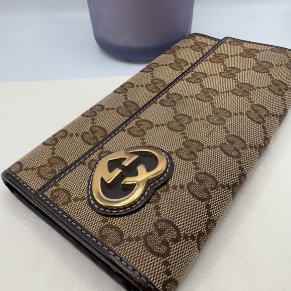 GUCCI GG LOVELY HEART CANVAS LONG WALLET - Picture 3 of 6